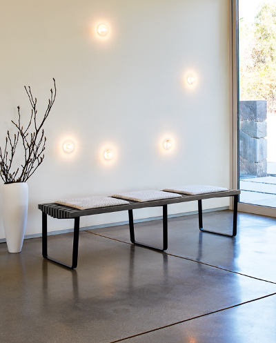 Livia Three-Seat Straight Bench, Uph Seat Pad