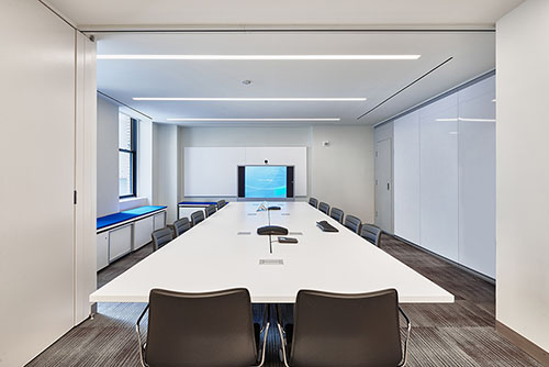 The new UNOPS office houses a conference suite that is divisible from one large boardroom for 50 people into three separate smaller conference spaces. Photo: by Ajit Menon