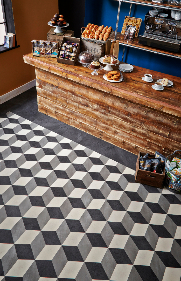 Karndean Designflooring.Kaleidoscope - Cubix featuring SP111, SP213, and SP114