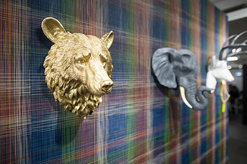 Plaid wallcovering by Chilewich. Photography: Wittefini Studio