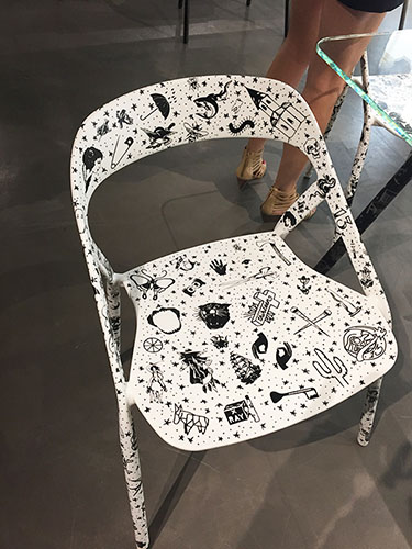 Coalesse demonstrated the possibilities of the new app it developed for customizing its popular Less Than Five Chair. Photography: Julia Peppard