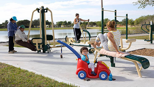 A Fitness Zone at Leisure Lakes Park in Florida. Photo: courtesy of TPL