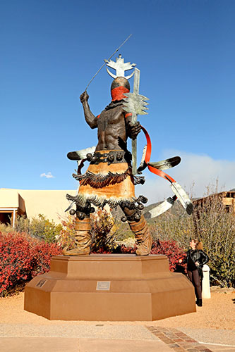 This imposing statue greets visitors in the plaza between the two museums.