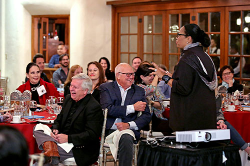 Cheryl Durst and her happy, involved audience.